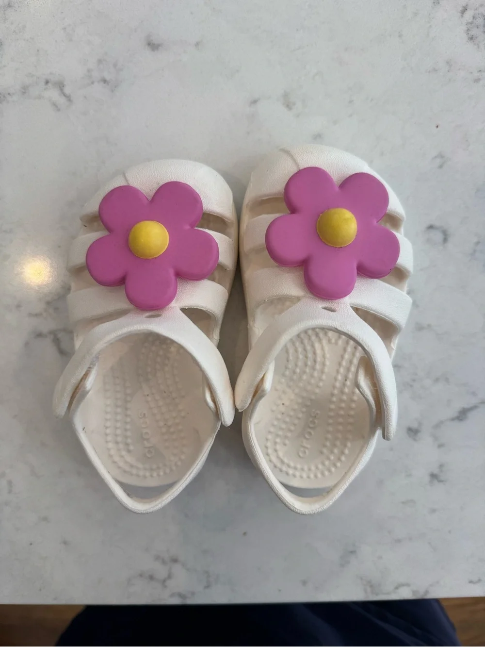 CROCS White Kids Flower Sandals